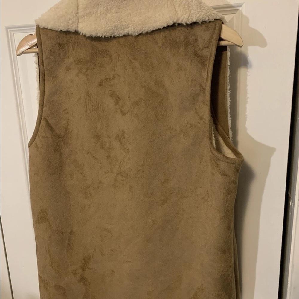 Lauren Ralph Lauren womens sz L vest tan and Cream‎ vest Jacket - Picture 9 of 9